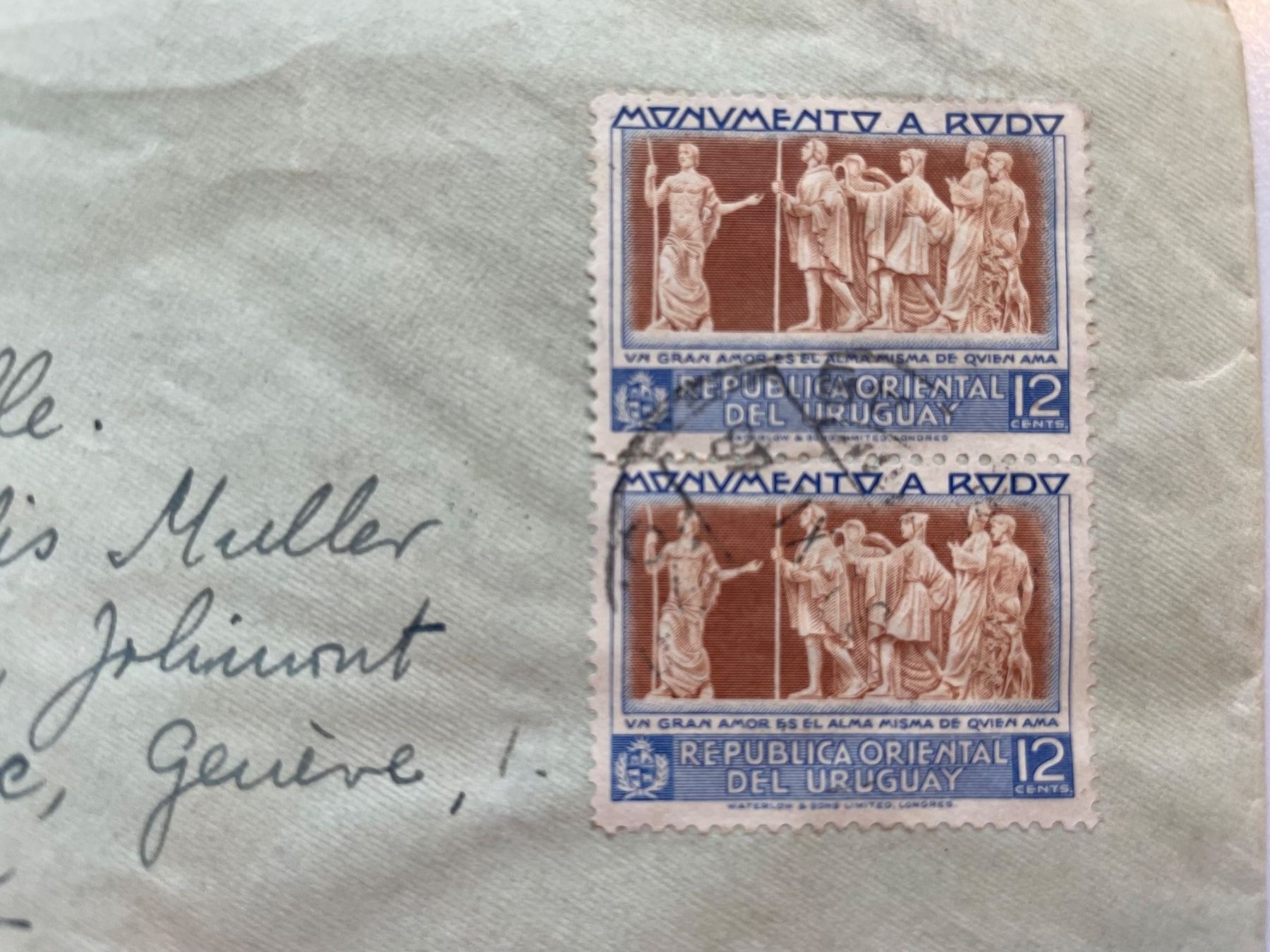 Tutti i francobolli: 1949 Brief Urugay in die Schweiz – Usato da Küssnacht am Rigi venduto da POSTOMASTER 1