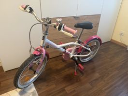 Kinderfahrrad BTWIN 500 Docto Girl 16 Zoll weiss pink