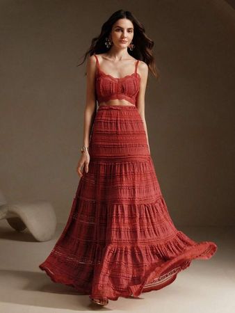 Joli Set 2 Pieces: Top et Jupe Longue
