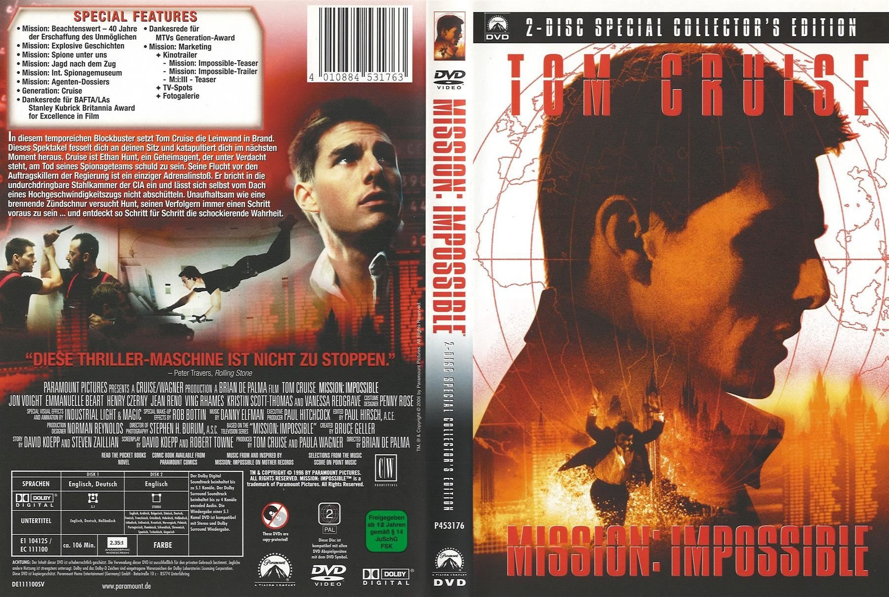 Tutti i DVDs: MISSION IMPOSSIBLE  2 DISC SPECIAL DVD – Usato da Basel venduto da verano1000