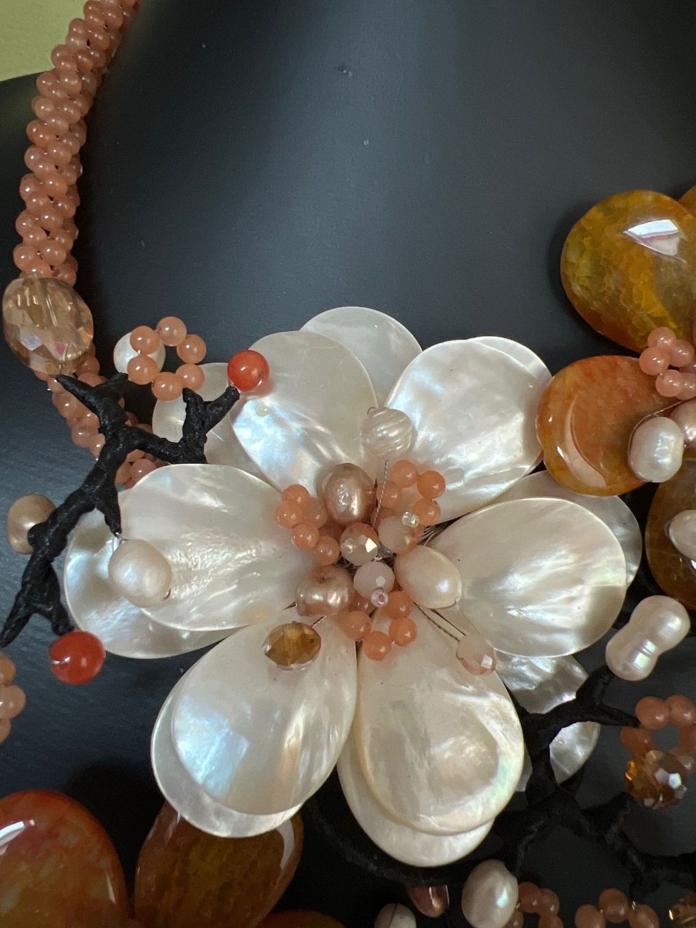 Ketten: Wunderschöne Blumenkette mit Perlmutt – Neu (gemäss Beschreibung) aus Seon von Sunny-Schmuck78 2
