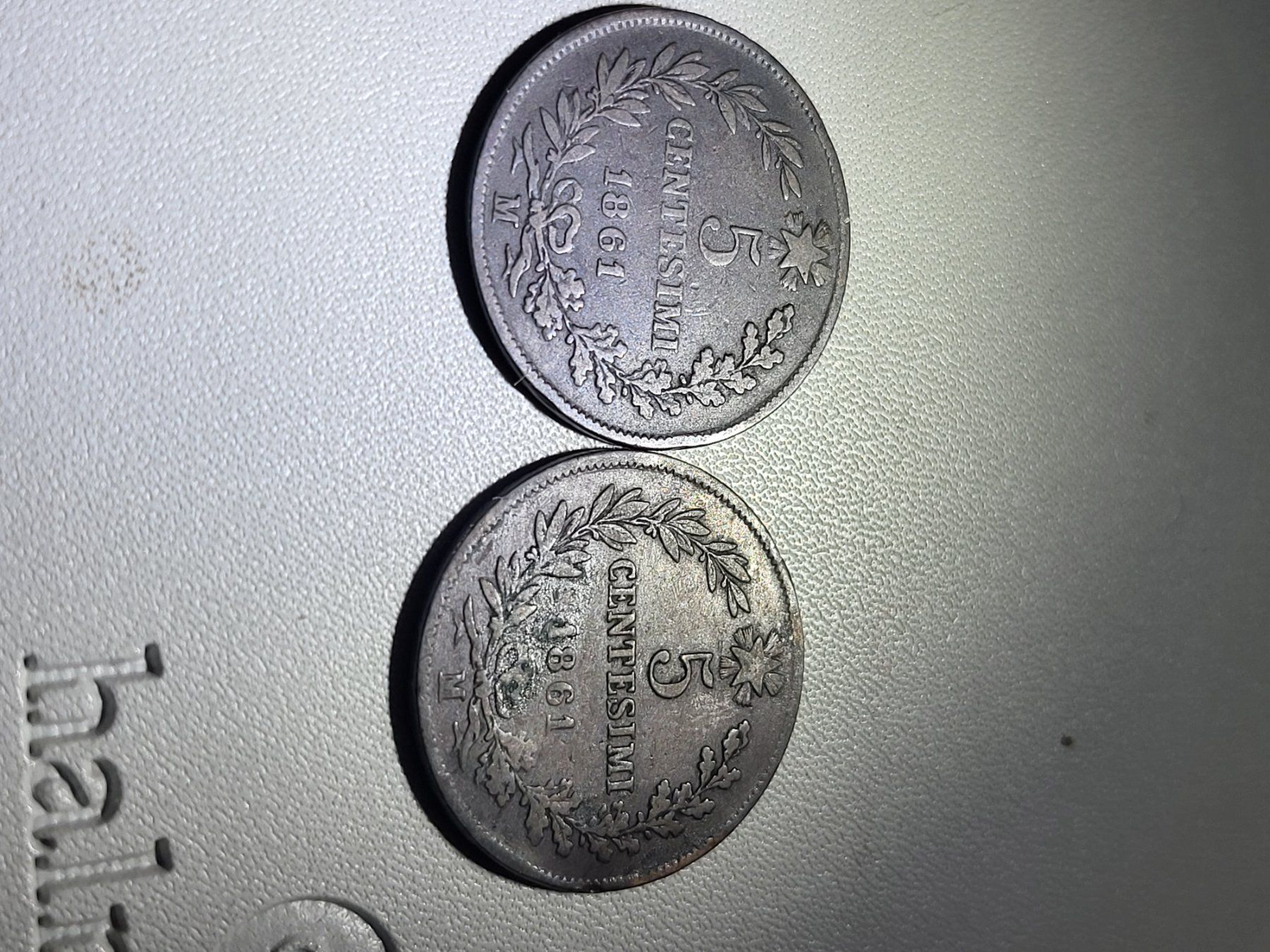 Tutti le monete: 2  x 5 cent coins, Italy, 1861 – Usato da Zürich venduto da mauritsve 1