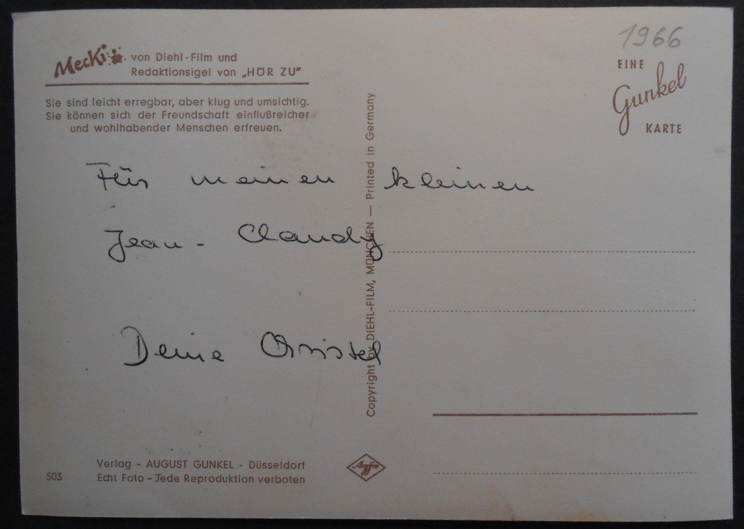 Cartoline postali: MECKI 503, Sternzeichen Fische – Usato da Bülach venduto da anska 2