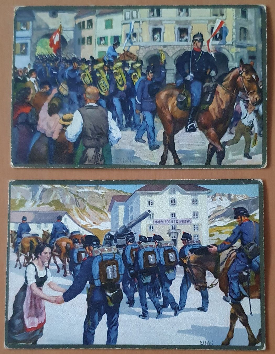 Cartoline postali: 2 Ansichtskarte - Militär 1917 – Usato da Kreuzlingen venduto da Rschweiz1