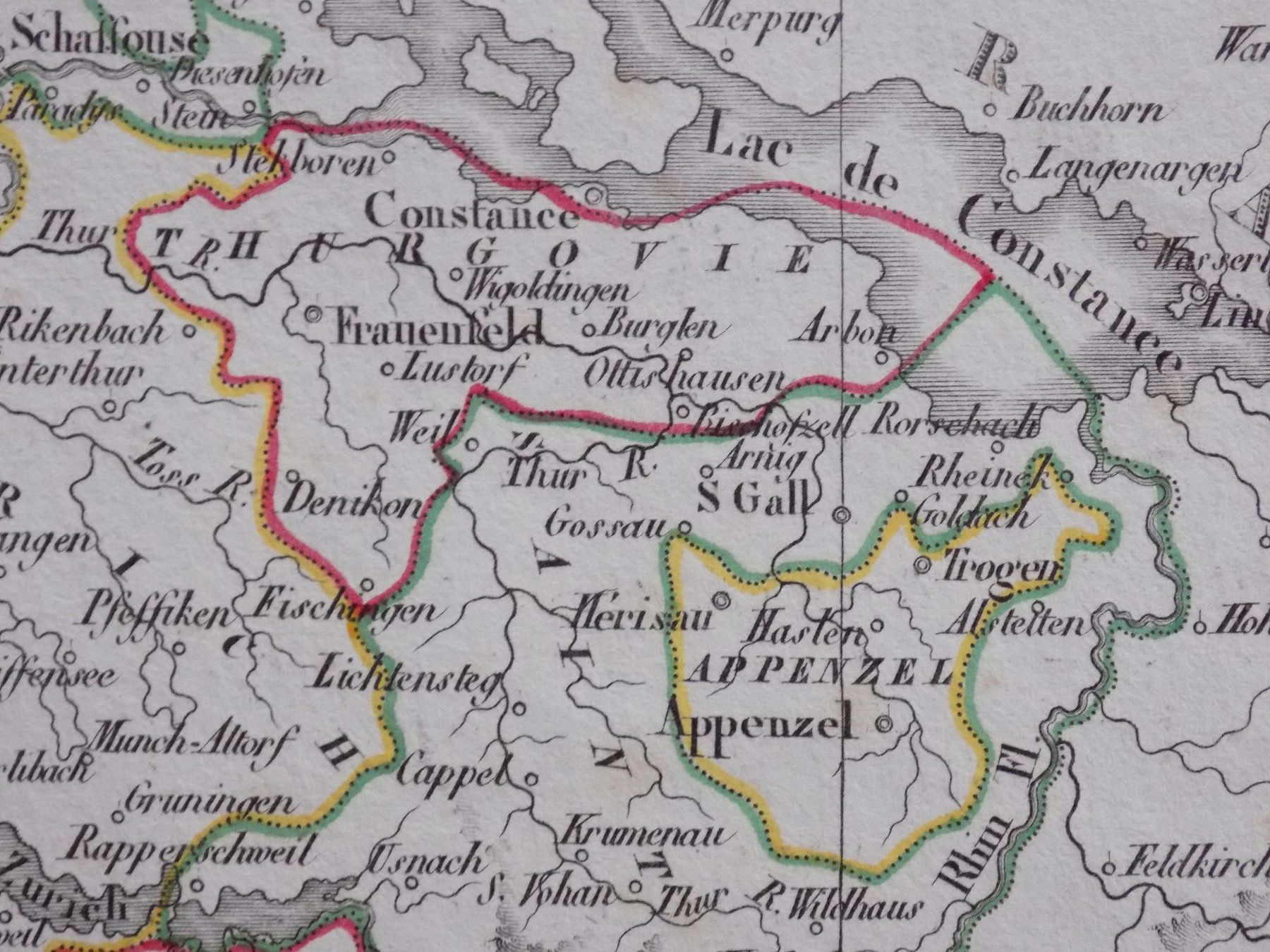 Cartes géographiques & atlas: Schweizerkarte mit Grenzkolorit – D'occasion à Risch par Rischli15 8
