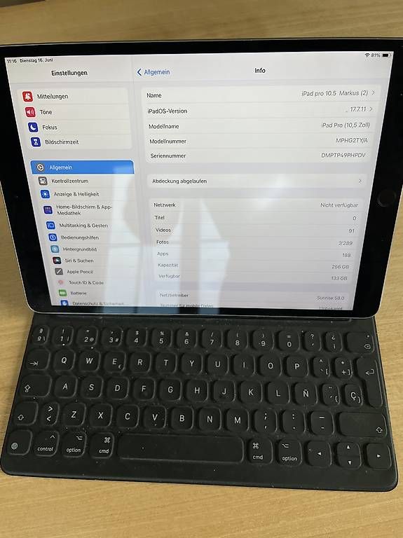 Apple Tablet PC: I Pad Pro 10,5'' 256GB  WIFI + Cellular schwarz – Usato da Küsnacht ZH venduto da Birabrot22 2