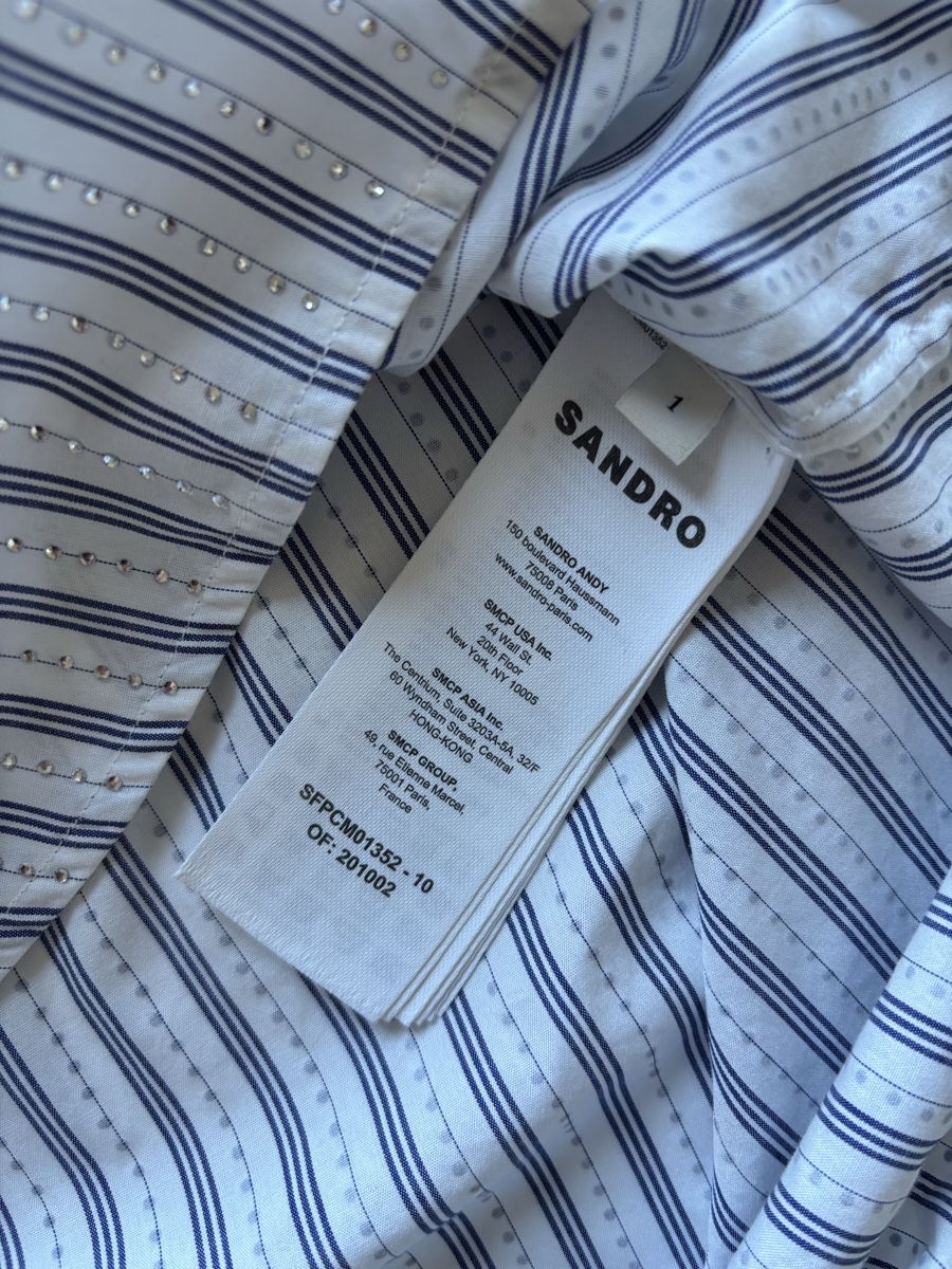Sandro Chemisiers: Sandro oversized Bluse gestreift mit Strass-Steinchen – D'occasion à St. Gallen par maryloewe 2