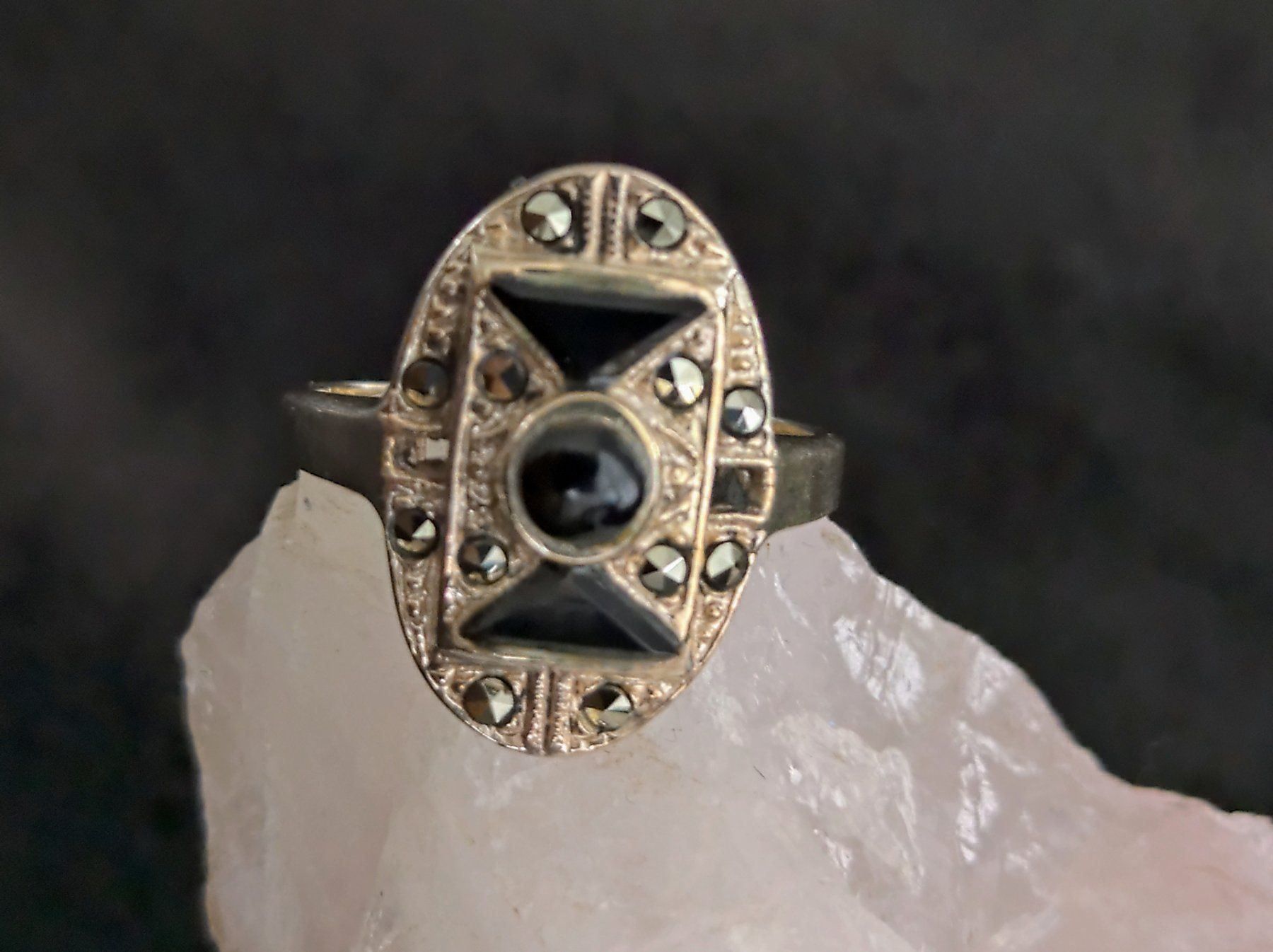 Anelli: Ring Silber 925 mit schwarzem Stein – Usato da Istighofen venduto da Ringparadies