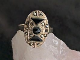 Ring Silber 925 mit schwarzem Stein