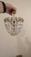 Deckenlampe Messing Kristalle vintage 25cm