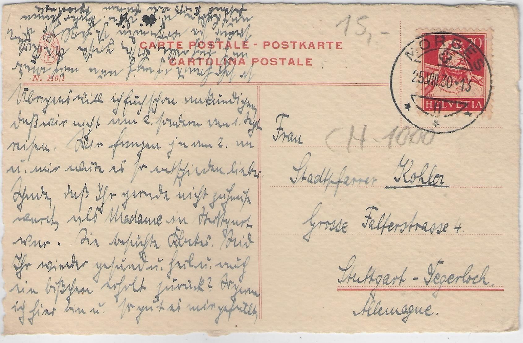 Ansichtskarten: Morges - L'Abbaye – Gebraucht aus Ettingen von Kartenplanet 1