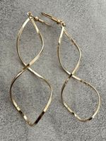 Ohrringe Gold, Spiralform, lang,-Accessoir