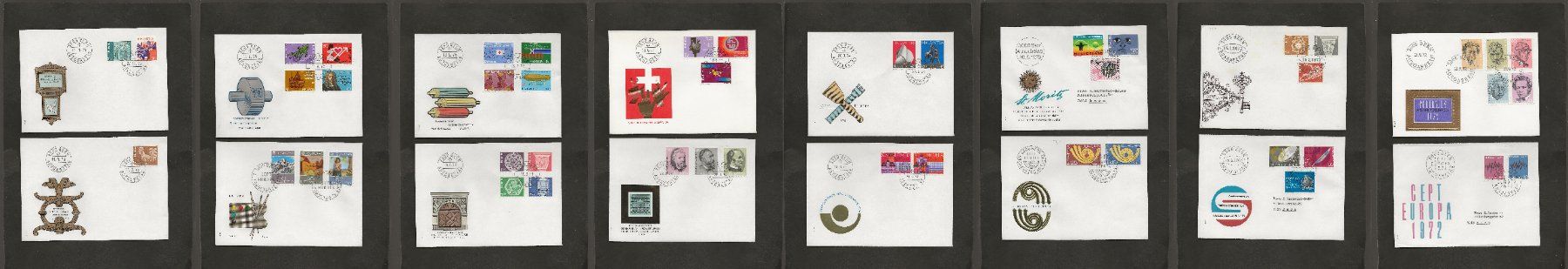 Tutti i francobolli: Schweiz 16 FDC 1972 bis 1975 – Usato da Au ZH venduto da xelagreb01