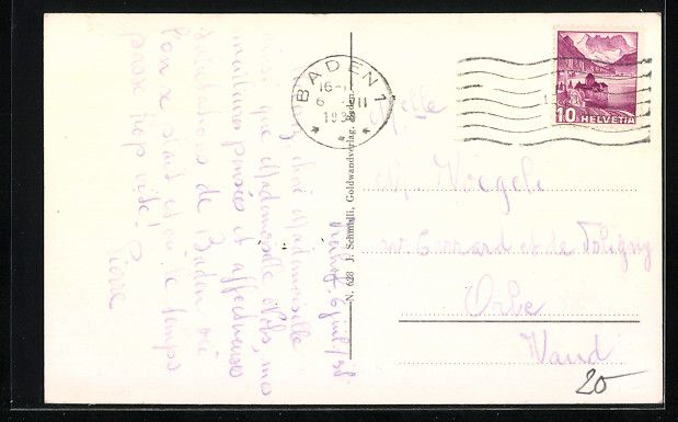 Cartoline postali: Baden, Ortsansicht mit Eisenbahn aus der – Usato da Berlin venduto da bartko-reher 1