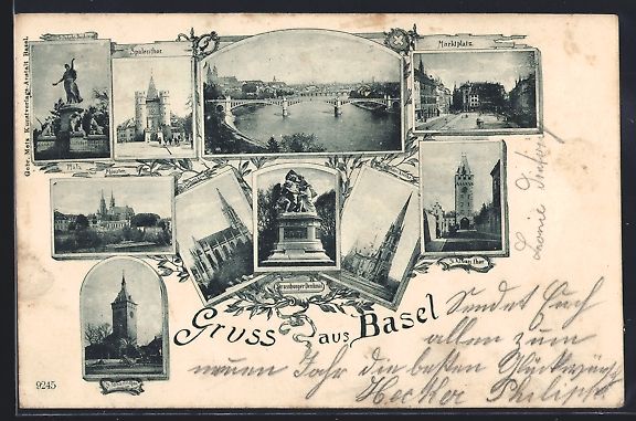 Cartoline postali: Basel, Münster, Marktplatz, Spalentor – Usato da Berlin venduto da bartko-reher