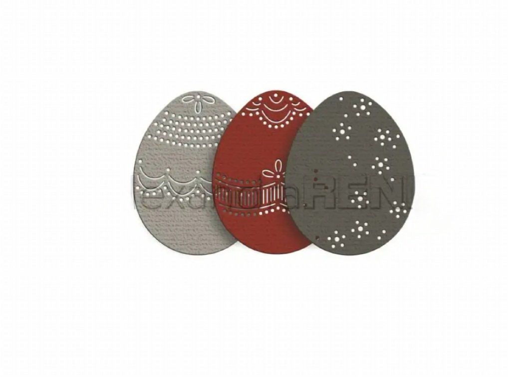 Sciablone: Stanzschablone Nr.904, Ostern, Eier 3er Set(Sizzix geeignet) – Nuovo e nell'imballaggio originale da Gretzenbach venduto da Fliegepilz56 1