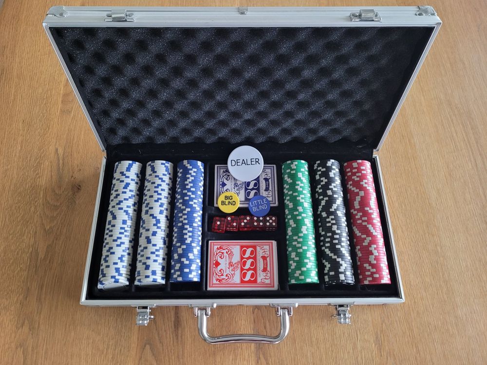 Tidyard Coffrets de Poker Jeu de Poker/Blackjack Mixte avec 600 Jetons Aluminium