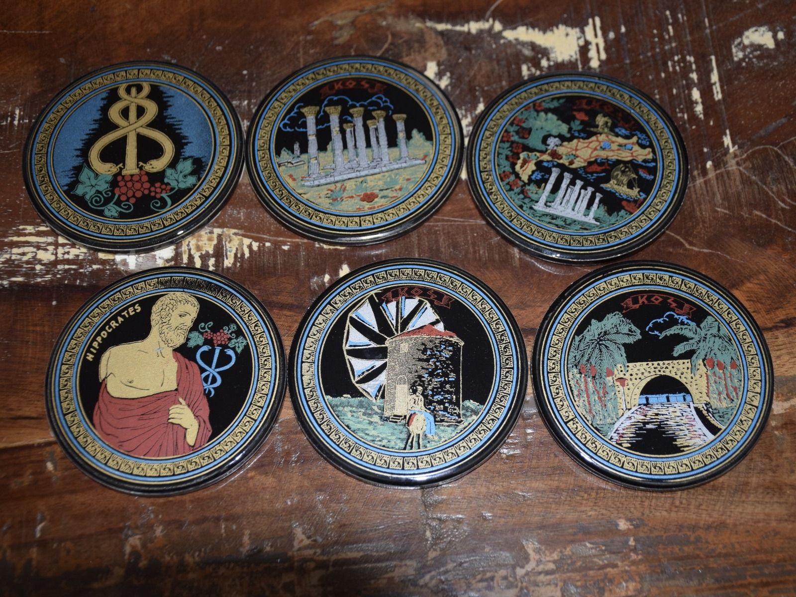 Untersetzer: Set 6 er Glas Untersetzer" Grieche" – Neu (gemäss Beschreibung) aus Wetzikon ZH von Wetzicardo25 2