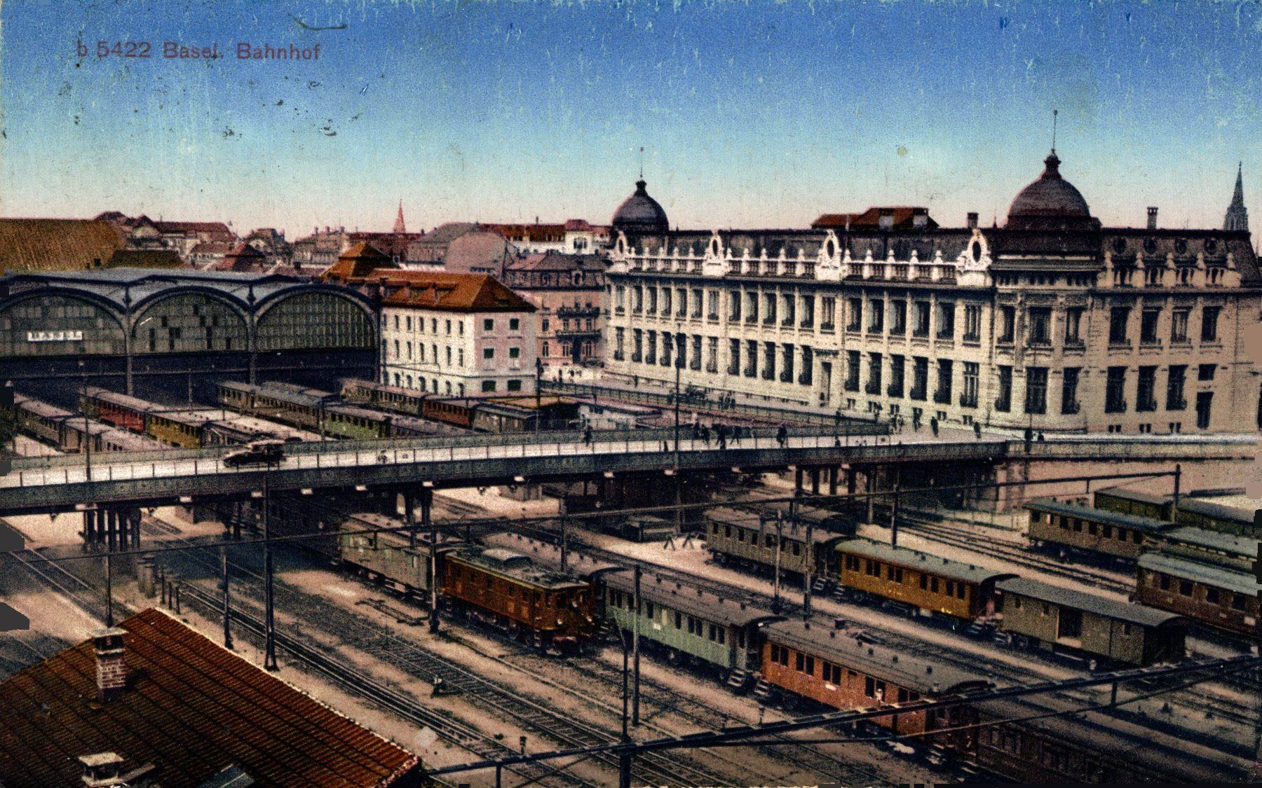 Ansichtskarten: Basel. Bahnhof – Gebraucht aus Bronschhofen von Astore