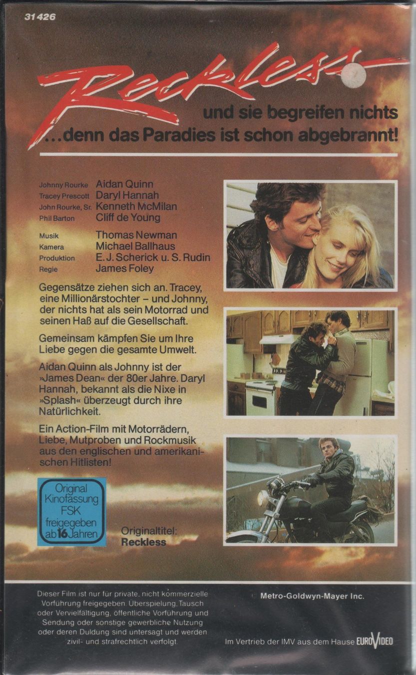 Tutti i VHS: Reckless MGM/UA VHS 31 426 – Usato da Remetschwil venduto da Privatflohmi 1