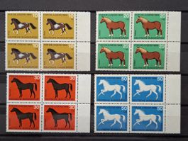 BRD 1969 Mi.Nr.578-581 Pferde in Viererblöcken. Postfrisch.