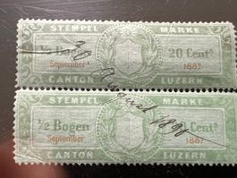 Stempelmarken Schweiz Luzern Paar eingerissen ( E1841)