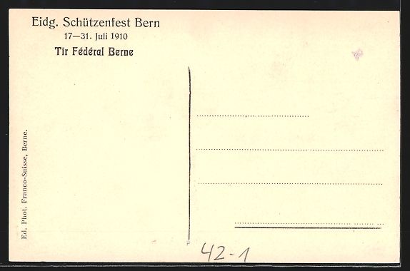 Cartes postales: Bern, Eidg. Schützenfest 1910, Festlebe – D'occasion à Berlin par bartko-reher 1