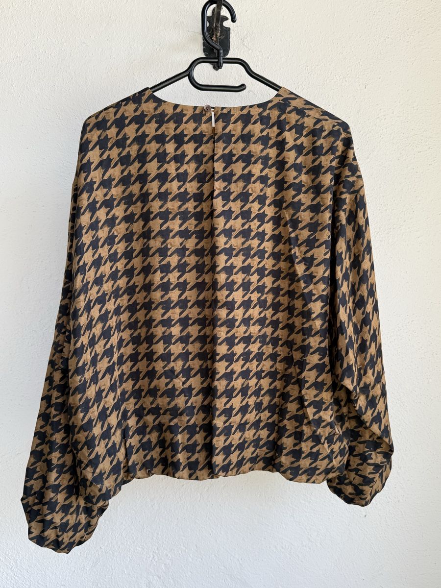 Camicette: DRIES VAN NOTEN Bluse Viskose / Seide mit Hahnentrittmuster – Usato da Konolfingen venduto da petzipetz 2