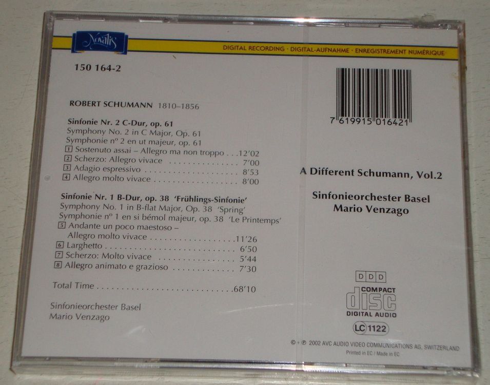 CD: Mario Venzago, Sinfonierorchester Basel - Robert Schumann – Usato da Unterbäch venduto da tuqsa 1