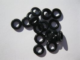 20 Gummiringe, Gummiperle schwarz, 8mm