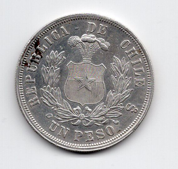 Tutti le monete: (192) Chile, Peso, 1870, fast stgl – Usato da Rüthi (Rheintal) venduto da erdnuessli1