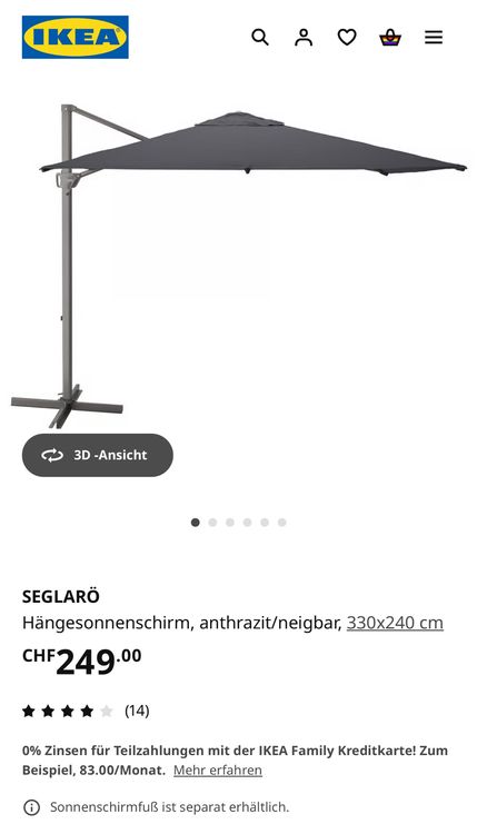 Housse De Rechange RipStop Premium Pour Parasol Seglarö/Seglarö Ikea 330x240 Cm – Gris Résistant & Anti-Déchirure
