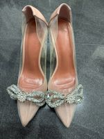 High Heels transparent mit Schleife rosa guter Zustand
