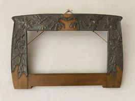 Cadre de miroir bois et étain  Art Nouveau