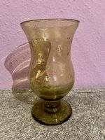 Vase vintage verre bullé couleur ambre style Biot