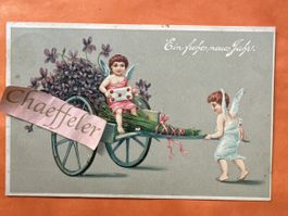 Alte Ansichtskarte Neujahr Engel Motiv gelaufen 1912