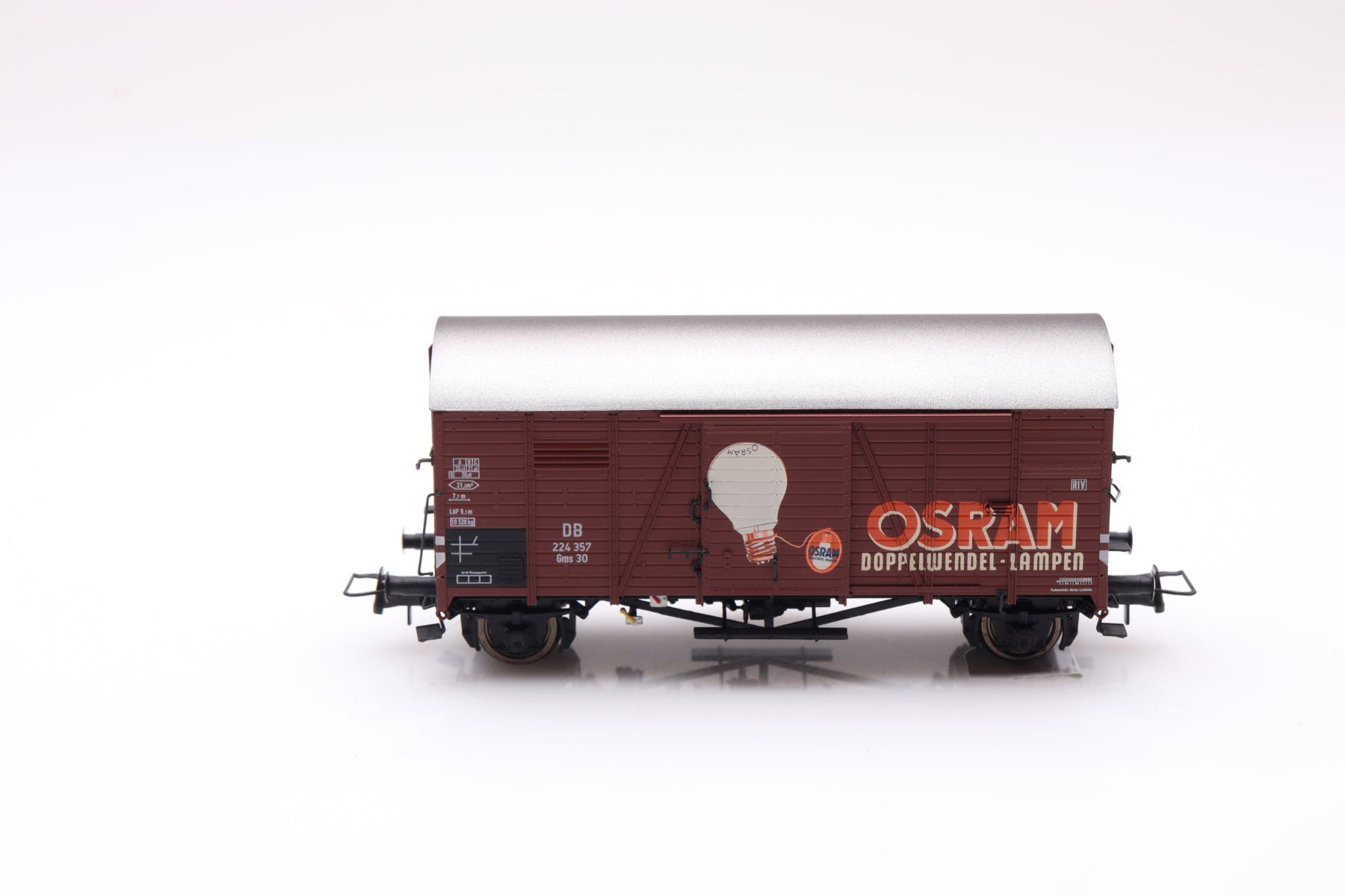 Brawa Modellini di ferrovie: Brawa 47963 DB Gms 30 "Osram" Güterwagen, H0 – Usato da Ried (Muotathal) venduto da Modellbahn.swiss 2