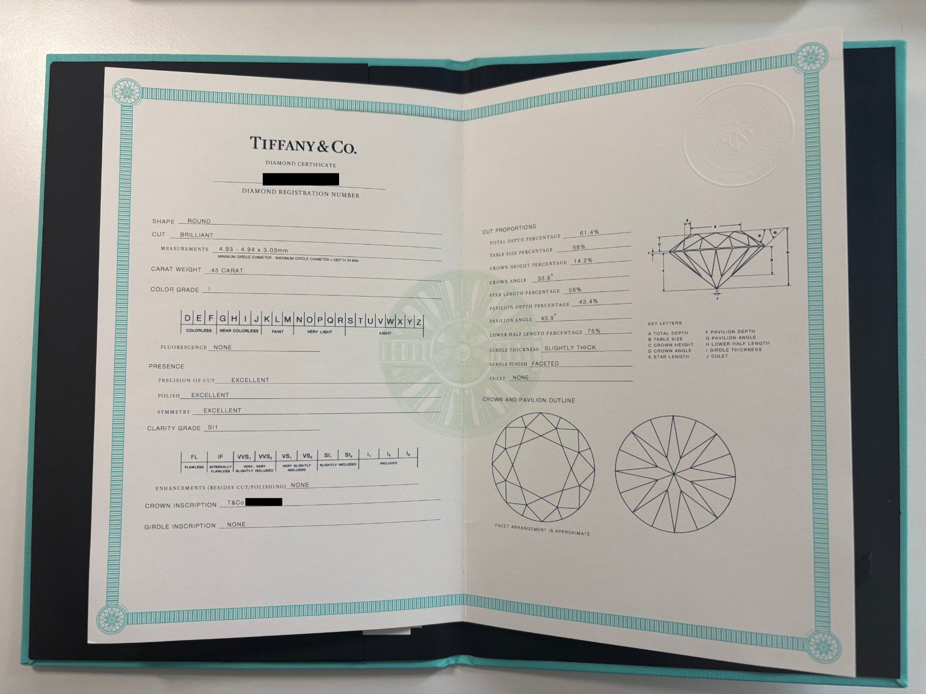 Tiffany & Co. Anelli: Tiffany Setting 0.45ct Diamond Ring PT950 Full Set – Usato da Zürich venduto da leo_95r6 6