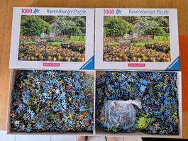 2x Ravensburger Puzzle 1000  Beautiful Gardens Keukenhof