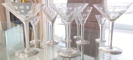 9x Vintage Likör Champagne Martini Gläser 100 Jahre+
