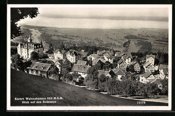 Cartoline postali: AK Walzenhausen, Blick auf den Bodensee – Usato da Berlin venduto da bartko-reher