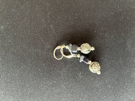 Elegante Ohrringe Silber & Rosen 🌹 Ohrhänger schwarz ele...