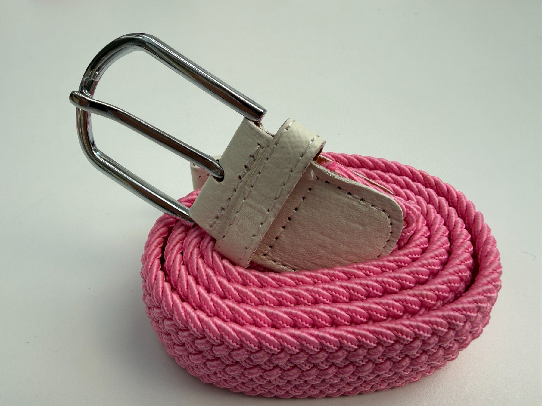 Gürtel: Modisch elastisch geflochtener Gürtel Gurt, FABRIKNEU, Rosa – Neu und originalverpackt aus Unterengstringen von Tnovus