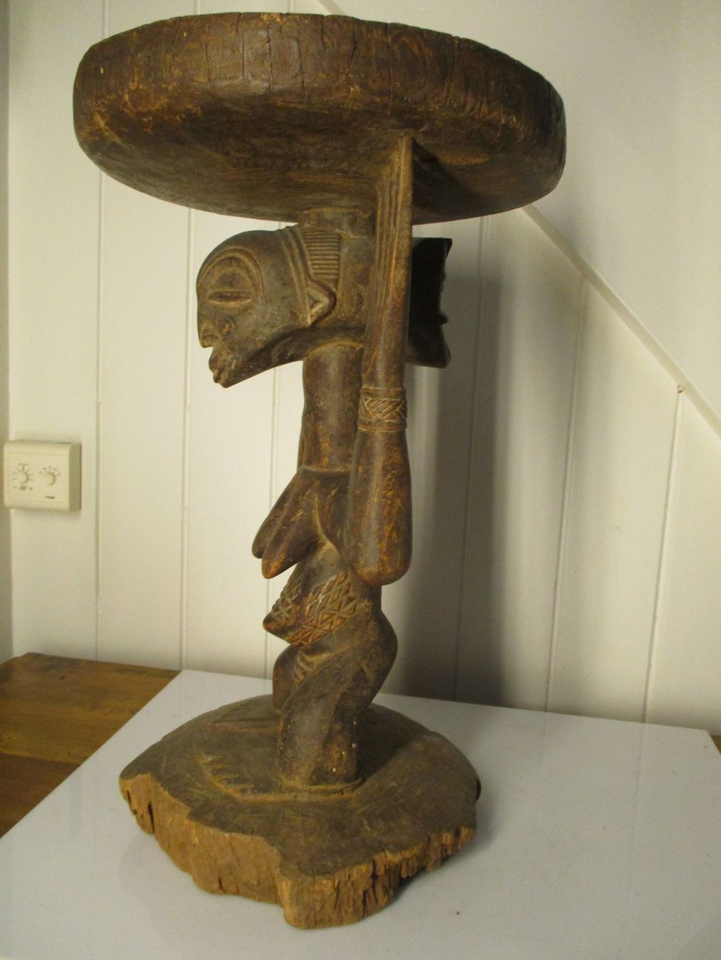 Skulpturen & Statuen: Figur Skulptur aus Holz Frau mit Brüsten Hocker tribal art – Gebraucht aus Windisch von Autogrammo 8