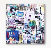 Funky Ibiza Pop Art Kunst Bild Urban City Palmen good Vibes