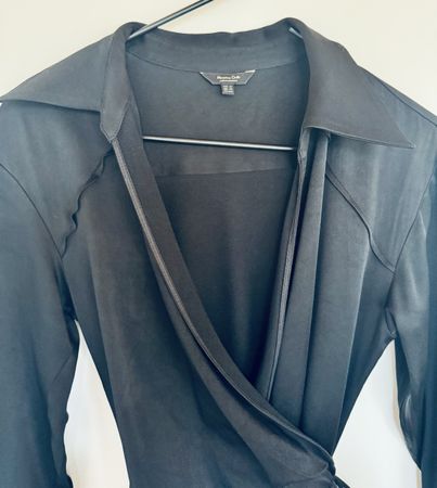 MassimoDutti 🖤 elegantes langes Wickelkleid