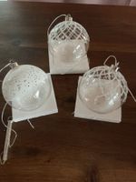 LED-Glaskugeln, 3er Set, 8 warmweisse LEDs, Timer,