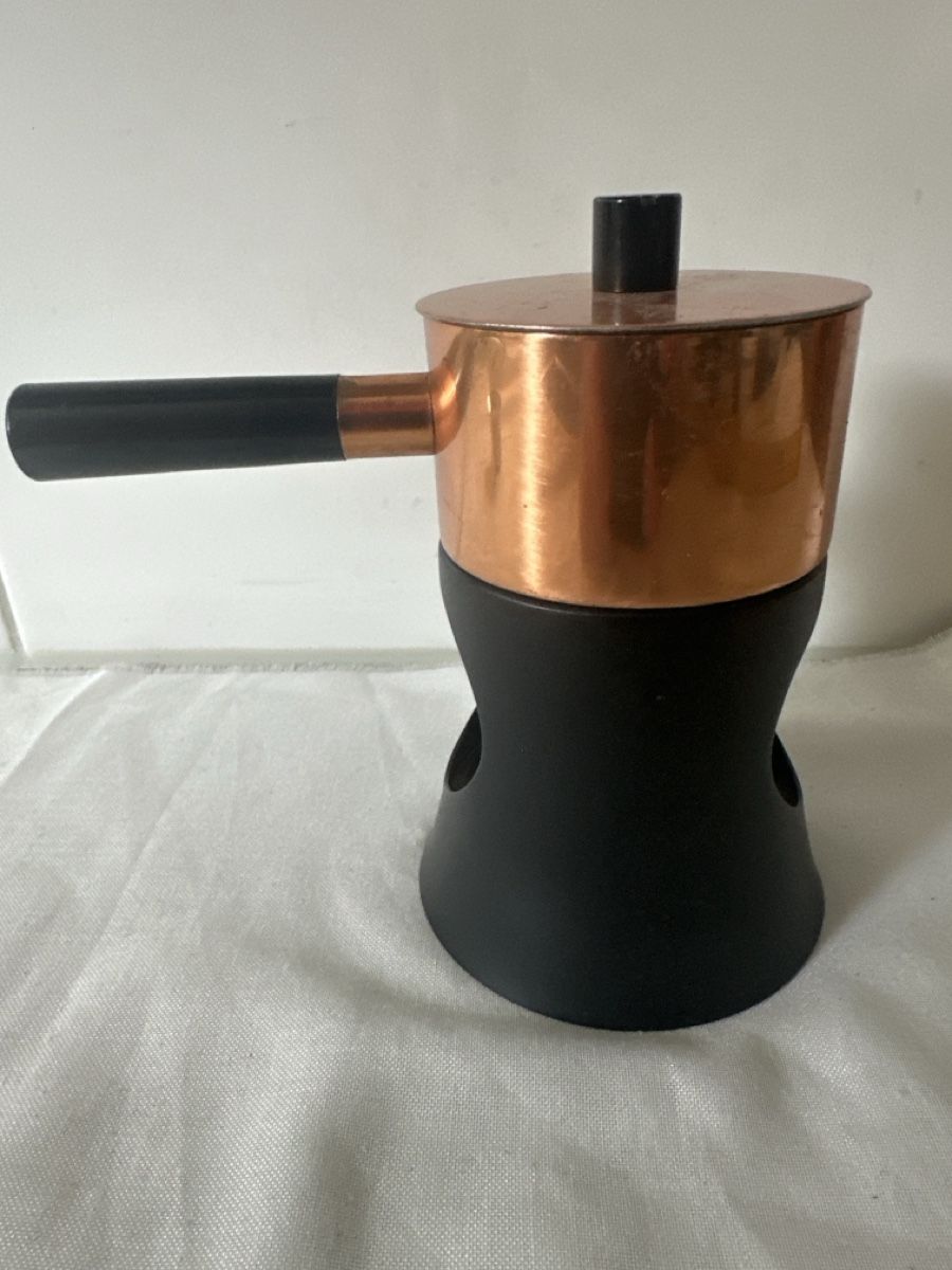 Sigg Pentole: Sigg Kupfer Saucen-Pfännchen  mit Rechaud  und Deckel – Usato da Zürich venduto da Chaeffeler 1