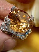 Unikat Silberring mit orange-gold farbenem Zirkonia