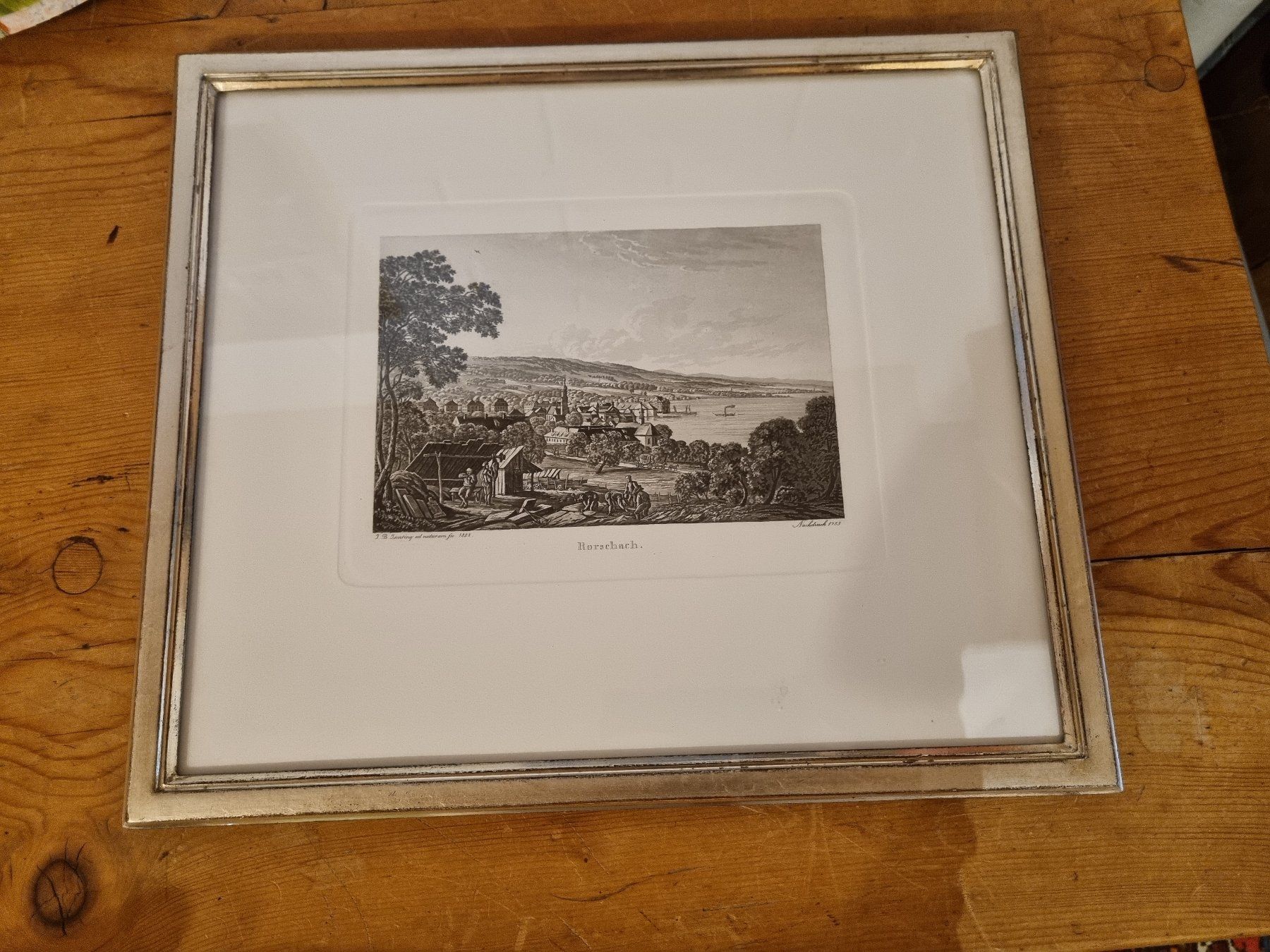 Incisioni: Kupferstich Rorschach 1828 J.B. Leutner Ansicht – Usato da Trachslau venduto da post35